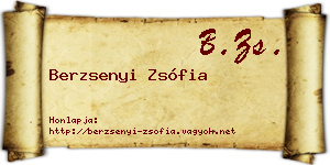Berzsenyi Zsófia névjegykártya